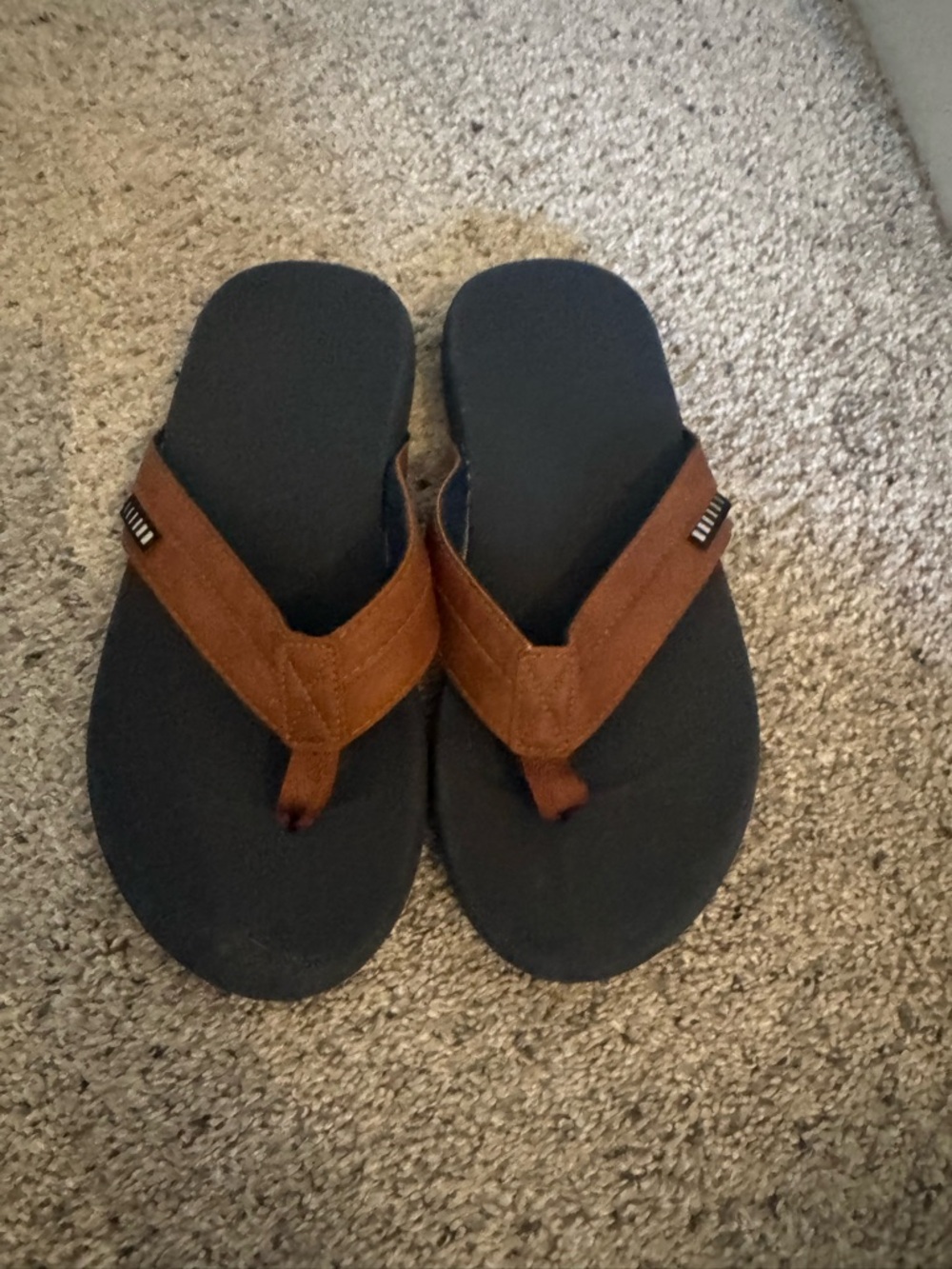 Alpine Swiss Brown Suede Strap Black Footbed Flip-Flops
